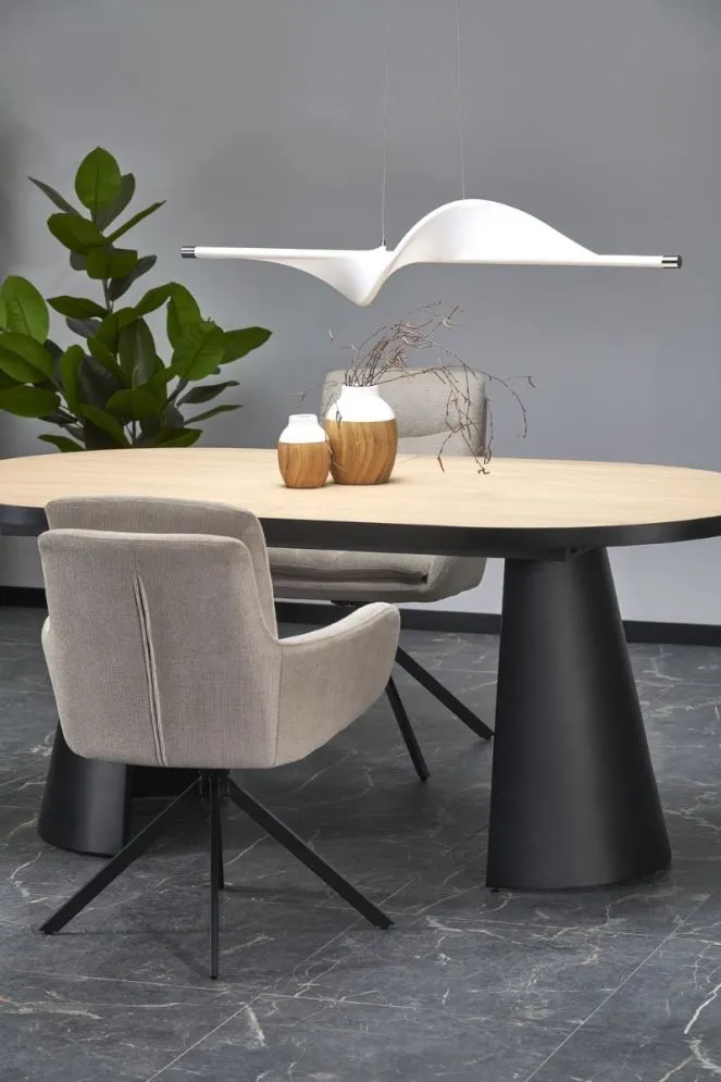 Stół rozkładany GIACOMO dąb naturalny/czarny loftowy I sklep meblowy MIRAT. styl LOFT