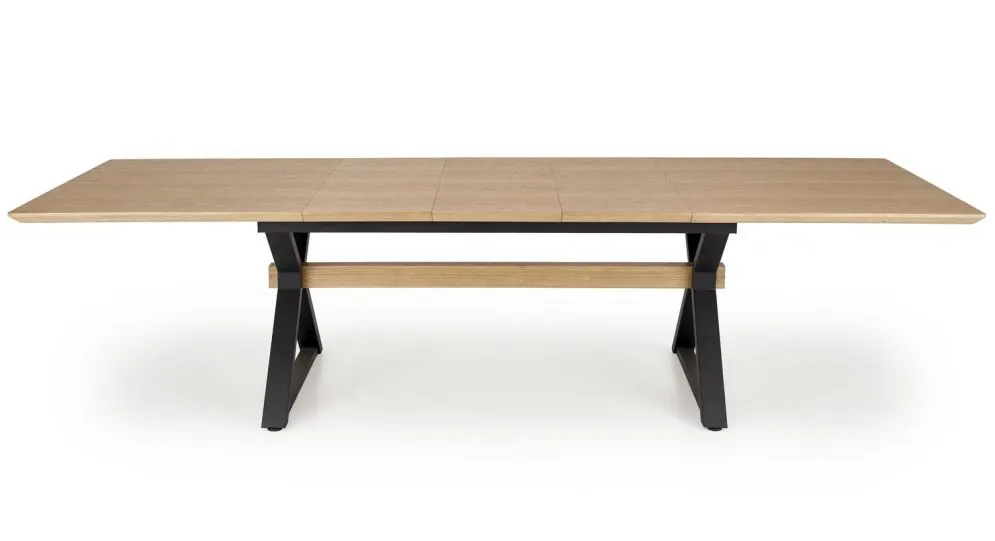 Stół rozkładany HENRY 180(300)x100 dąb naturalny/czarny 12-osobowy I sklep meblowy MIRAT. styl LOFT