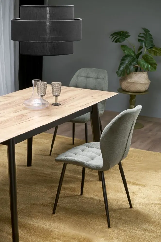 Stół rozkładany GULIAN 140(180)x80 dąb wotan/czarny na drewnianych nogach I sklep meblowy MIRAT. styl LOFT