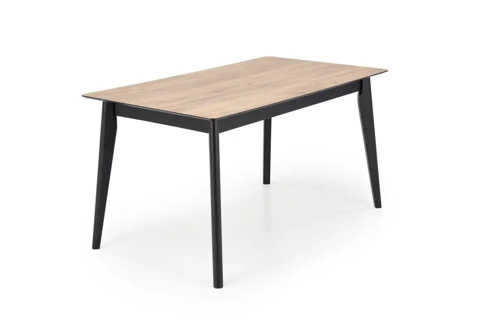 Stół rozkładany GULIAN 140(180)x80 dąb wotan/czarny na drewnianych nogach I sklep meblowy MIRAT. styl LOFT