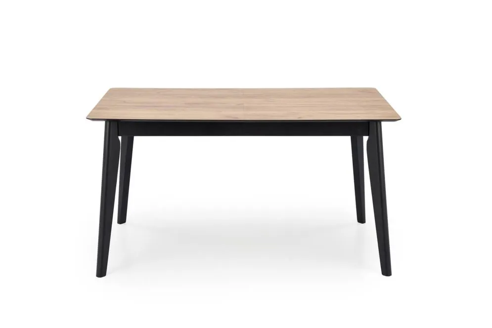Stół rozkładany GULIAN 140(180)x80 dąb wotan/czarny na drewnianych nogach I sklep meblowy MIRAT. styl LOFT