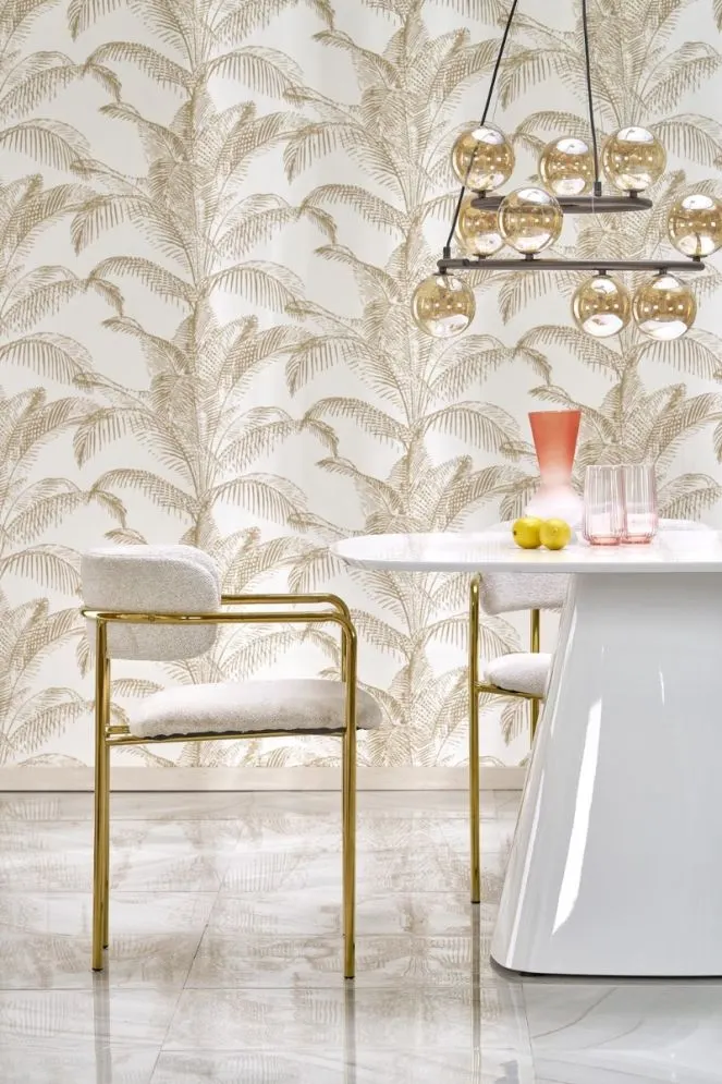 Krzesło tapicerowane K537 kremowe/złote w stylu glamour I sklep meblowy MIRAT. styl GLAMOUR