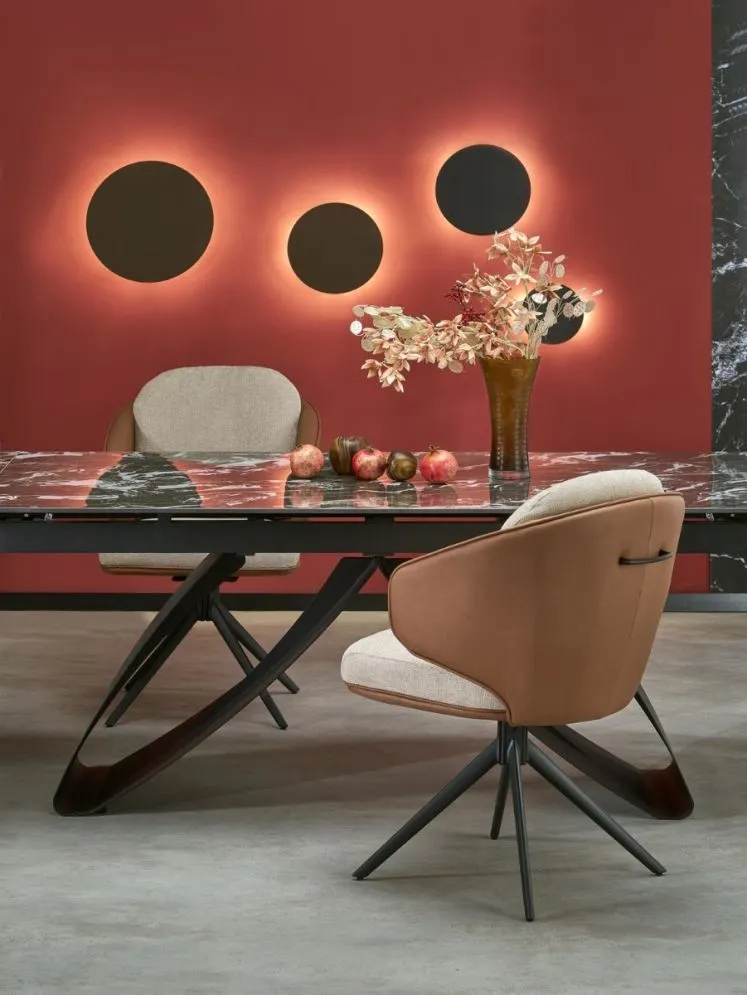 Krzesło tapicerowane K554 brązowe/beżowe obracane o 180° I sklep meblowy MIRAT. styl LOFT