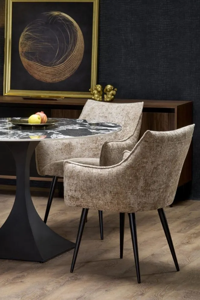 Krzesło tapicerowane K559 beżowe z podłokietnikami I sklep meblowy MIRAT.