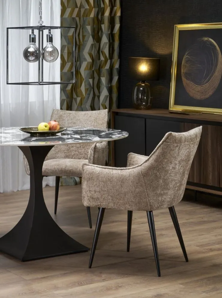 Krzesło tapicerowane K559 beżowe z podłokietnikami I sklep meblowy MIRAT.