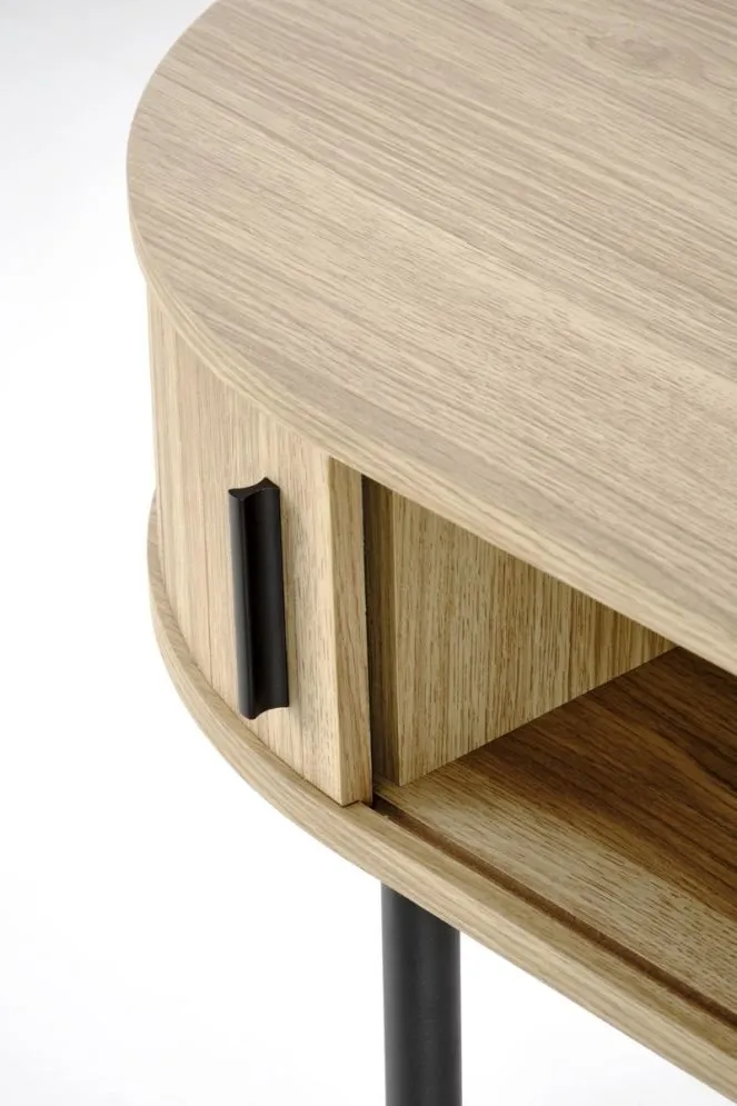 Biurko B51 dąb naturalny/czarne owalne I sklep meblowy MIRAT. styl LOFT, SKANDYNAWSKI