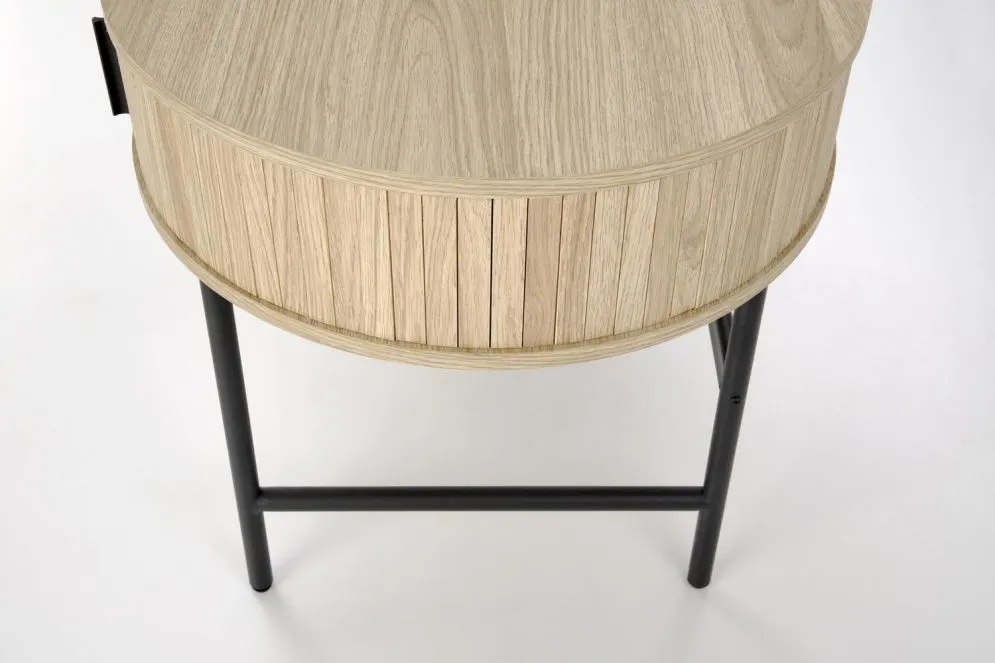 Biurko B51 dąb naturalny/czarne owalne I sklep meblowy MIRAT. styl LOFT, SKANDYNAWSKI