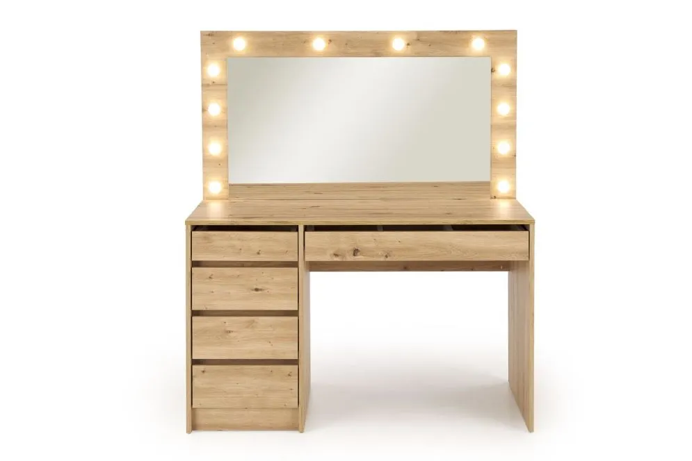 Toaletka HOLLYWOOD XL dąb artisan I sklep z lustrem meblowy MIRAT.