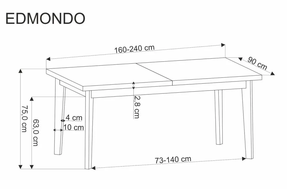 Stół rozkładany EDMONDO 160(240)x90 dąb do jadalni I sklep meblowy MIRAT. styl SKANDYNAWSKI
