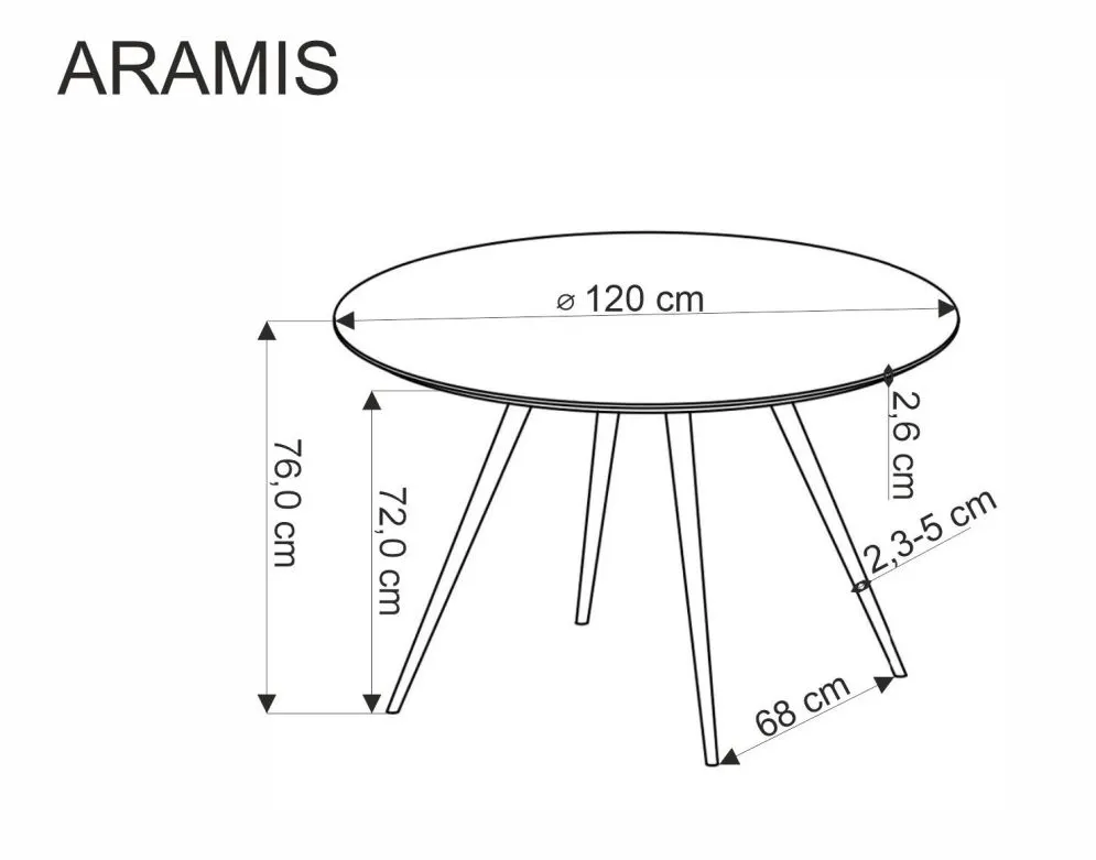 Stół okrągły ARAMIS 120x120 biały lastryko I sklep meblowy MIRAT.