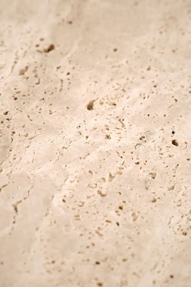 Stolik kawowy TRAVERSO S 35x35 trawertyn/biały na jednej nodze I sklep meblowy MIRAT.