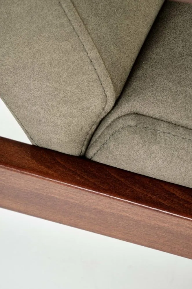 Sofa MILANO 2S oliwkowa/orzech dwuosobowa drewniany stelaż I sklep meblowy MIRAT. styl SKANDYNAWSKI, VINTAGE