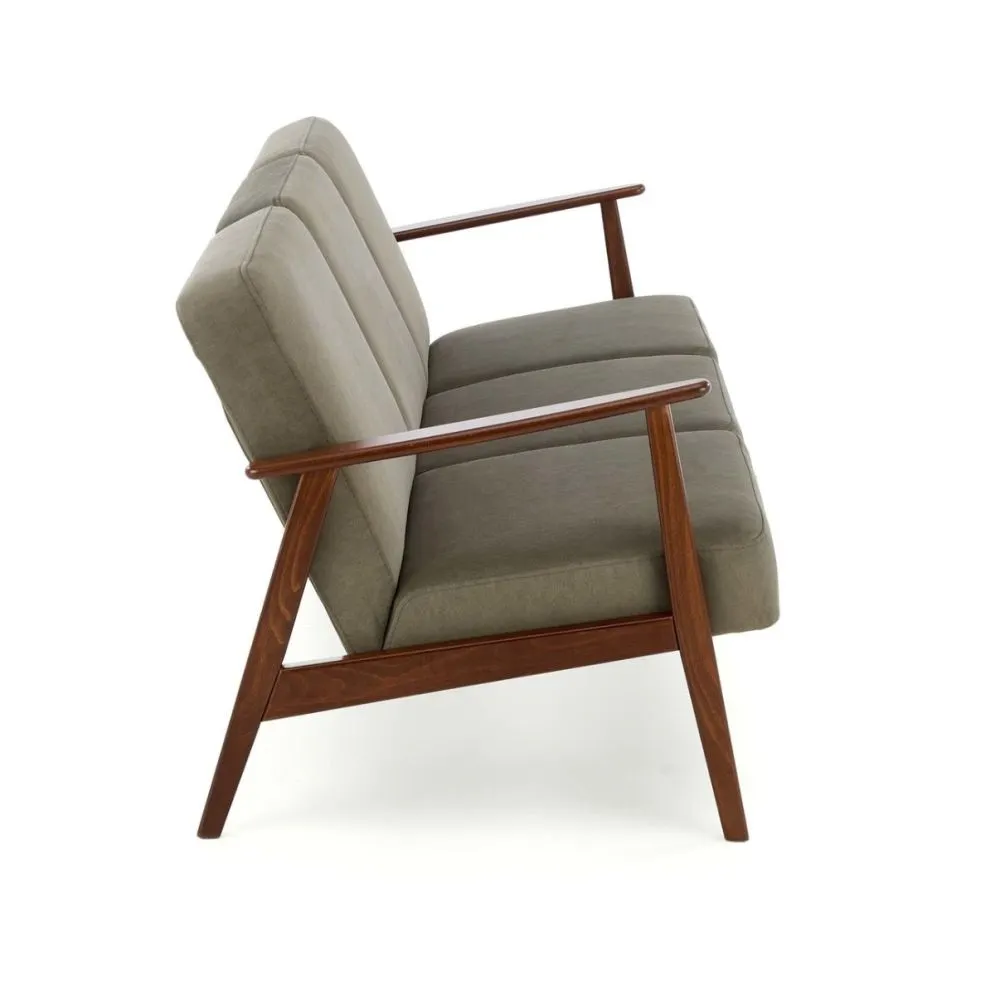 Sofa MILANO 3S oliwkowa/orzech trzyosobowa w stylu vintage I sklep meblowy MIRAT. styl SKANDYNAWSKI, VINTAGE