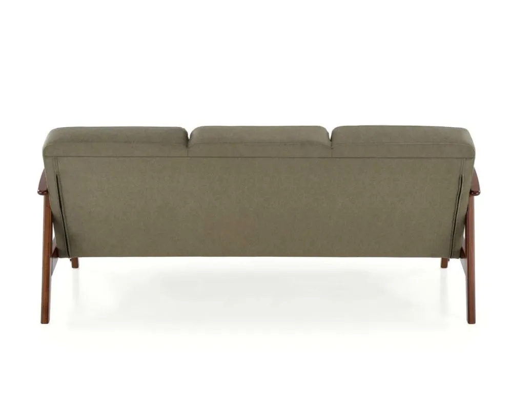 Sofa MILANO 3S oliwkowa/orzech trzyosobowa w stylu vintage I sklep meblowy MIRAT. styl SKANDYNAWSKI, VINTAGE