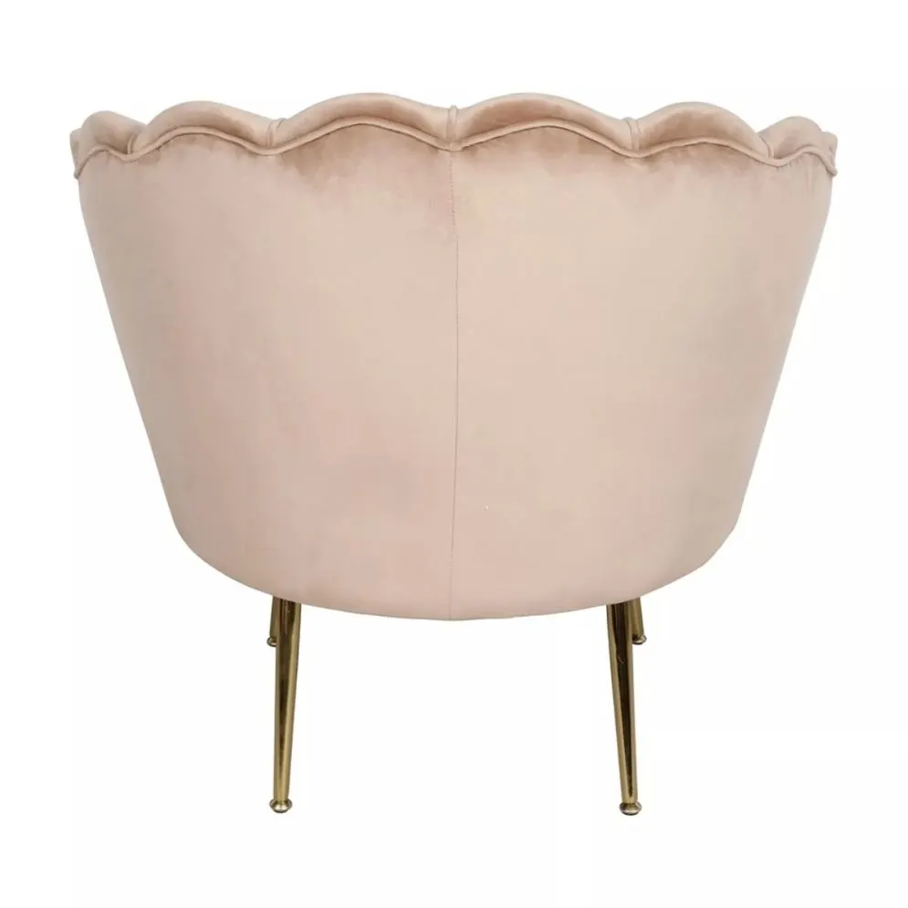 Fotel tapicerowany CAMELLIA 1 VELVET beżowy muszelka I sklep meblowy MIRAT. styl GLAMOUR