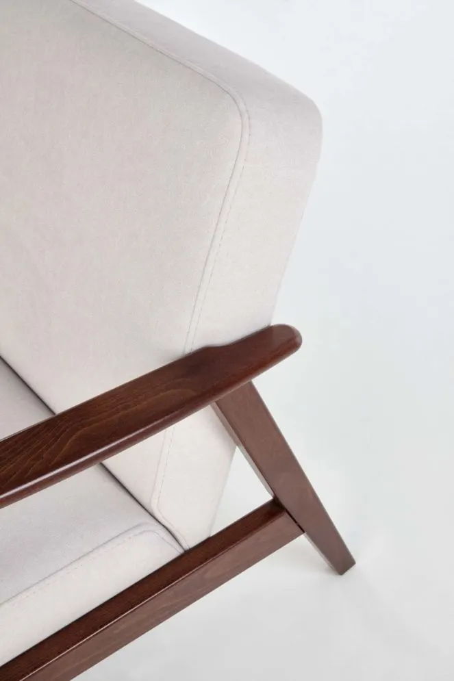 Sofa MILANO 3S jasna beżowa/orzech trzyosobowa do salonu I sklep meblowy MIRAT. styl SKANDYNAWSKI, VINTAGE