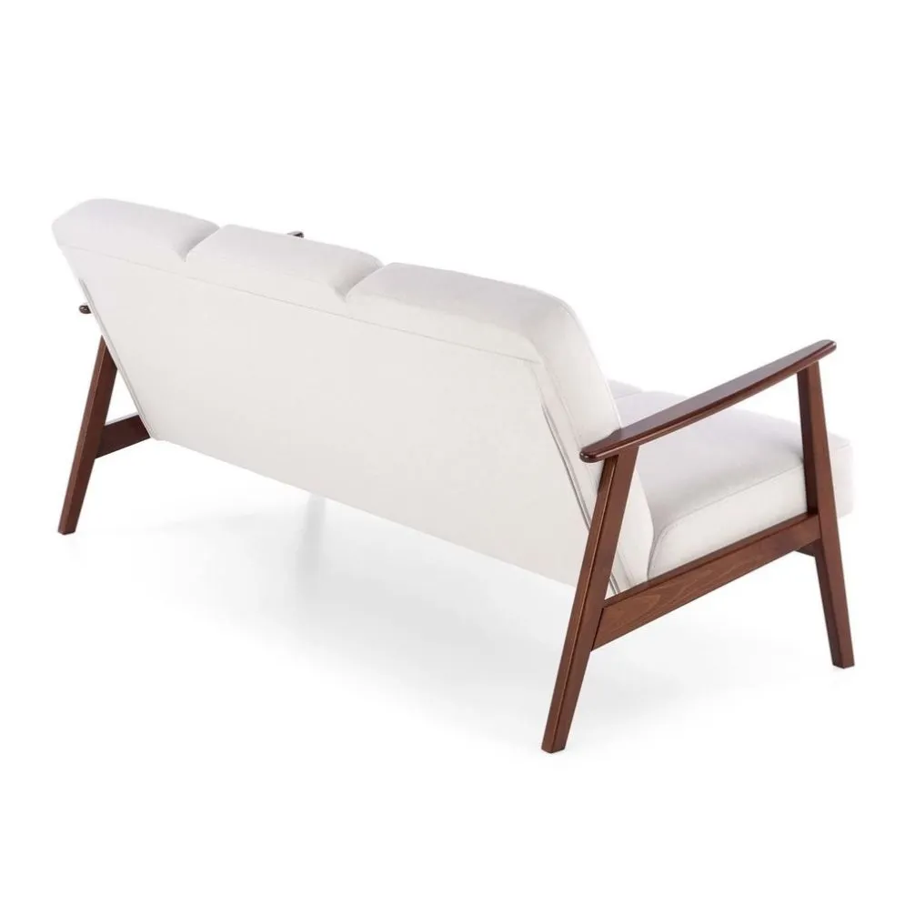 Sofa MILANO 3S jasna beżowa/orzech trzyosobowa do salonu I sklep meblowy MIRAT. styl SKANDYNAWSKI, VINTAGE