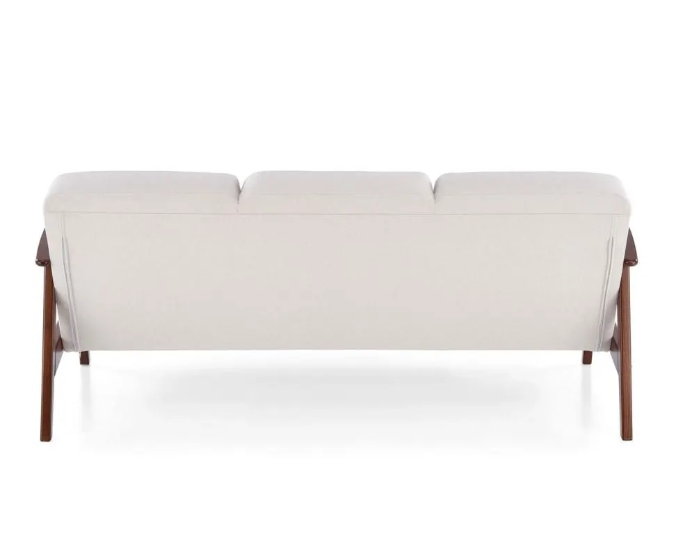 Sofa MILANO 3S jasna beżowa/orzech trzyosobowa do salonu I sklep meblowy MIRAT. styl SKANDYNAWSKI, VINTAGE
