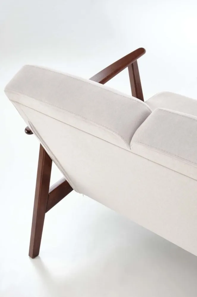 Sofa MILANO 2S jasna beżowa/orzech dwuosobowa tapicerowana I sklep meblowy MIRAT. styl SKANDYNAWSKI, VINTAGE