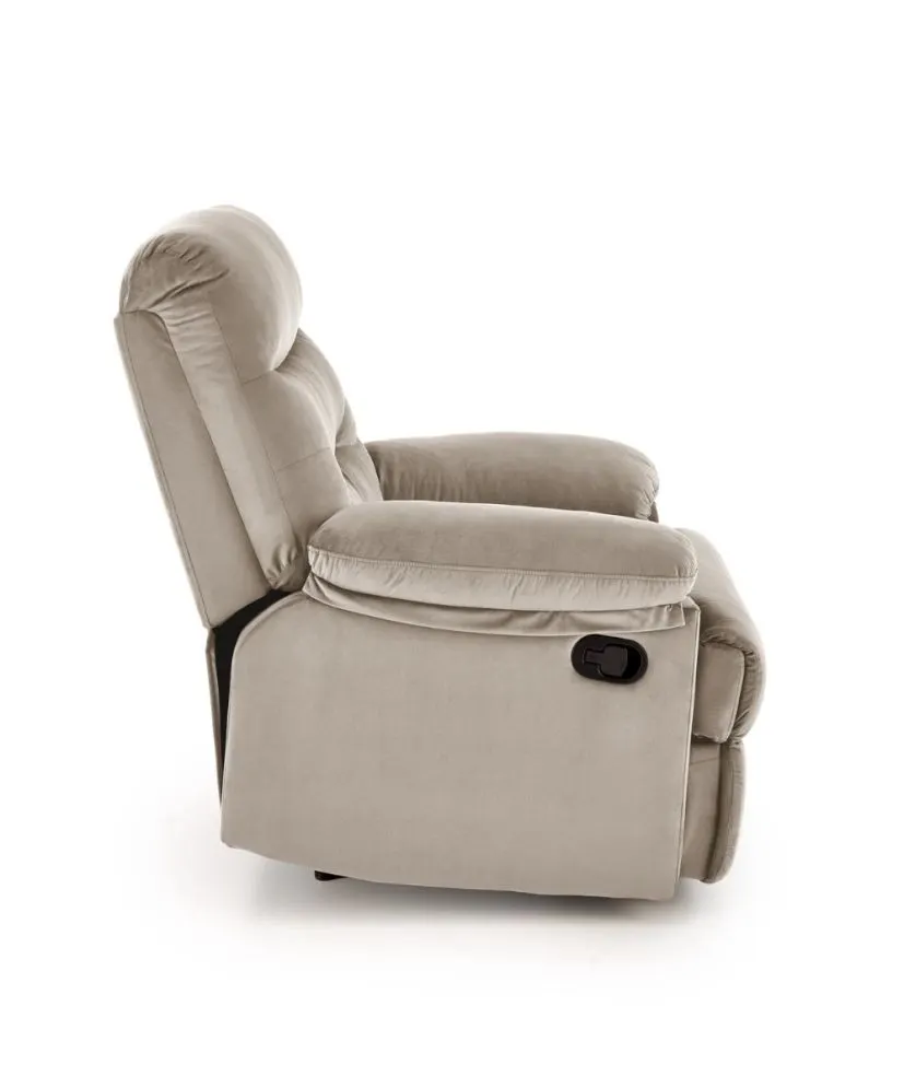 Fotel rozkładany DRAGER VELVET beżowy wypoczynkowy I sklep meblowy MIRAT.