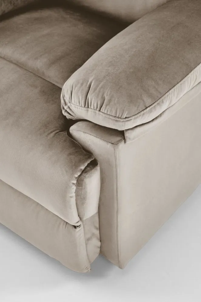 Fotel rozkładany DRAGER VELVET beżowy wypoczynkowy I sklep meblowy MIRAT.