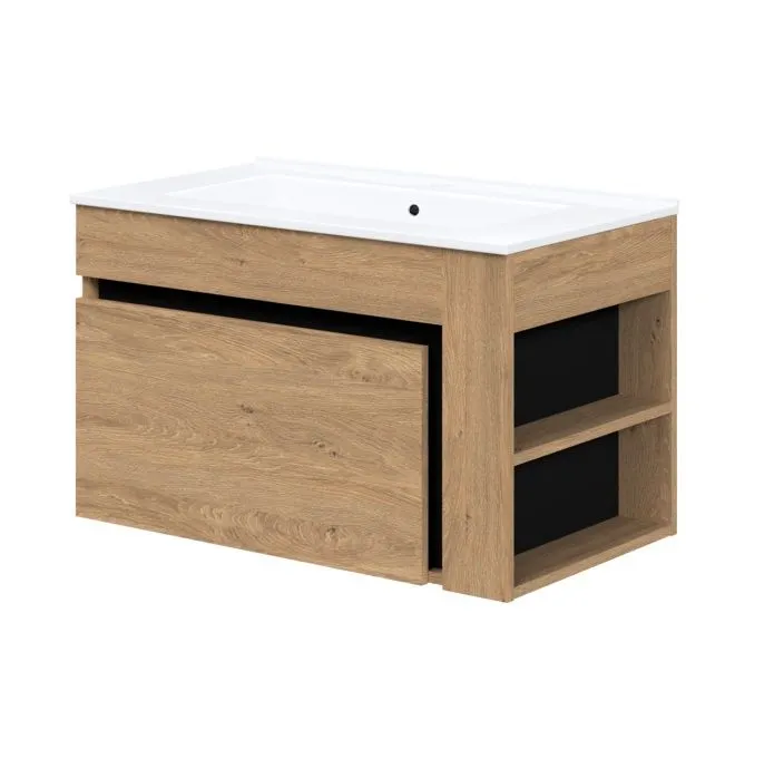 Szafka pod umywalkę DUESA 1S 80cm dąb złoty z szufladą I sklep meblowy MIRAT. styl LOFT, SKANDYNAWSKI kolekcja DUESA