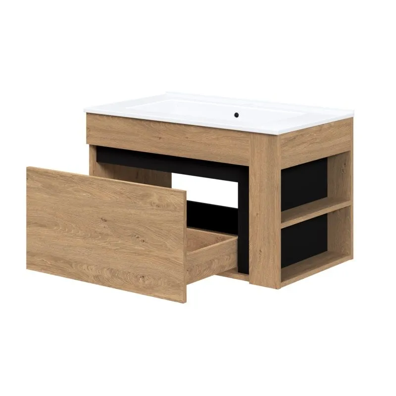 Szafka pod umywalkę DUESA 1S 80cm dąb złoty z szufladą I sklep meblowy MIRAT. styl LOFT, SKANDYNAWSKI kolekcja DUESA