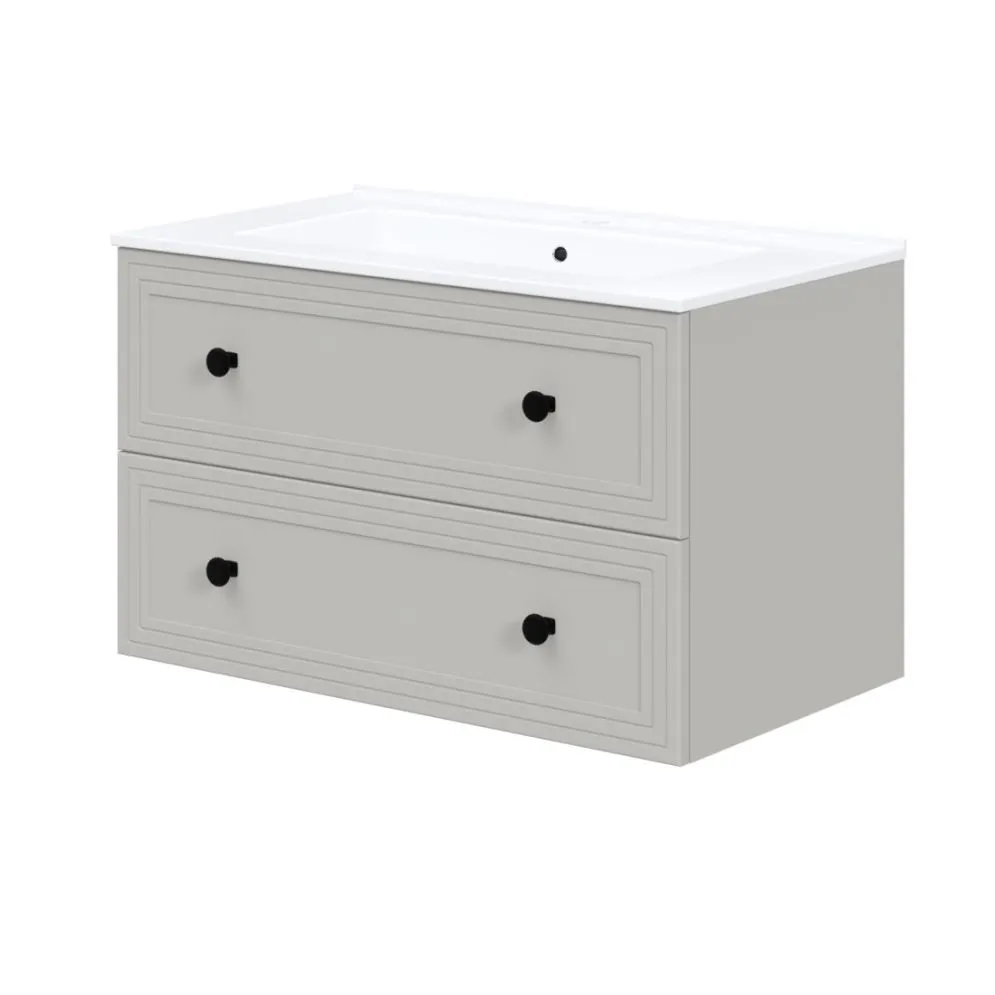 Szafka pod umywalkę wpuszczaną TORETO 2S 80cm kaszmirowy mat I sklep meblowy MIRAT. styl SKANDYNAWSKI kolekcja TORETO