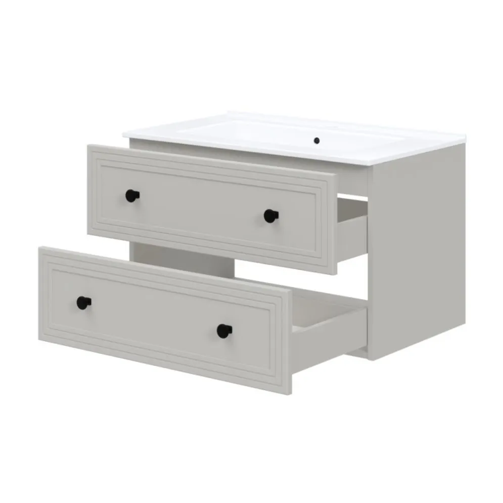 Szafka pod umywalkę wpuszczaną TORETO 2S 80cm kaszmirowy mat I sklep meblowy MIRAT. styl SKANDYNAWSKI kolekcja TORETO