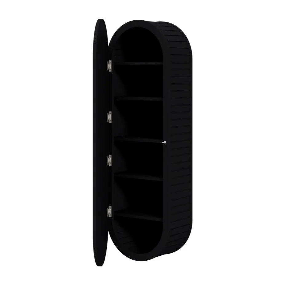 Szafka łazienkowa VENEZIA 1D 43cm czarny mat wysoka I sklep meblowy MIRAT. styl RYFLOWANY kolekcja VENEZIA