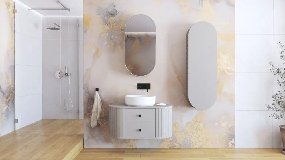 Szafka pod umywalkę VENEZIA CASHMERE 2S 95cm kaszmirowy mat I sklep meblowy MIRAT. styl RYFLOWANY kolekcja VENEZIA