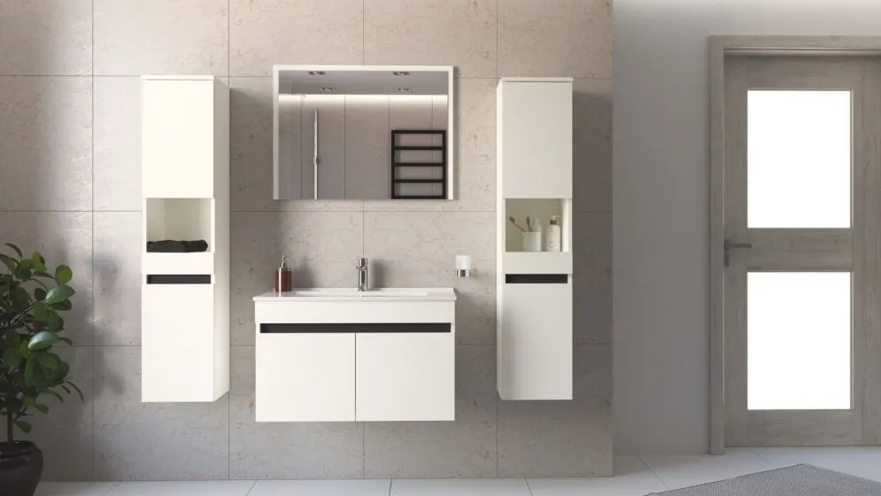 Lustro łazienkowe FIGARO 80cm białe ścienne I sklep meblowy MIRAT. styl SKANDYNAWSKI kolekcja FIGARO