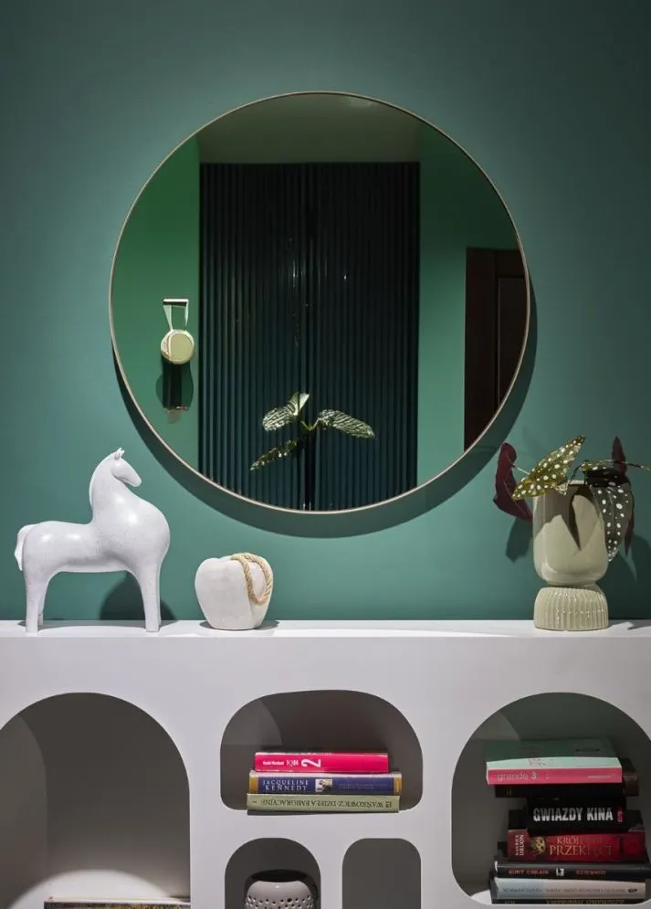 Lustro okrągłe PATINA złote glamour I sklep meblowy MIRAT. styl GLAMOUR