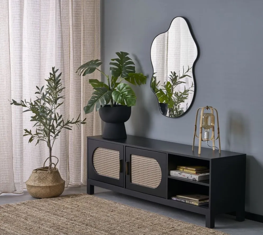 Lustro dekoracyjne ESSENT czarne loftowe I sklep meblowy MIRAT. styl GLAMOUR, LOFT