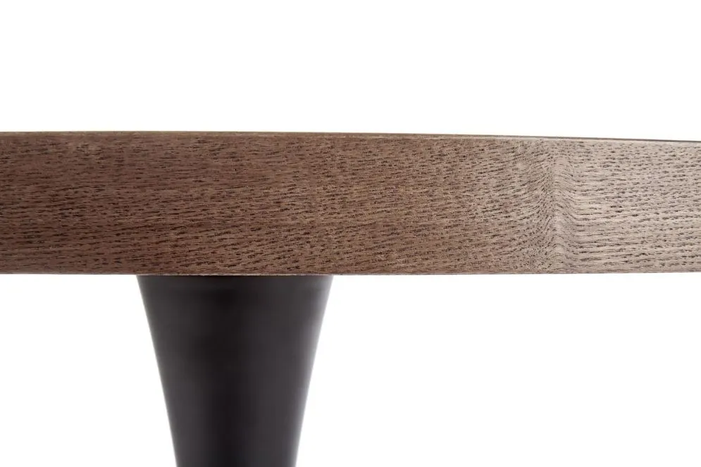 Stół CARMELO 100x100 orzech/czarny okrągły na jednej nodze firmy Halmar | MIRAT. styl LOFT
