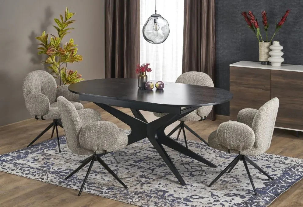 Krzesło tapicerowane K568 beżowe obracane do jadalni I sklep meblowy MIRAT. styl LOFT