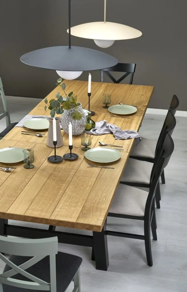 Stół rozkładany FIESTA 200(280)x100 dąb naturalny/czarny duży I sklep meblowy MIRAT. styl LOFT, SKANDYNAWSKI