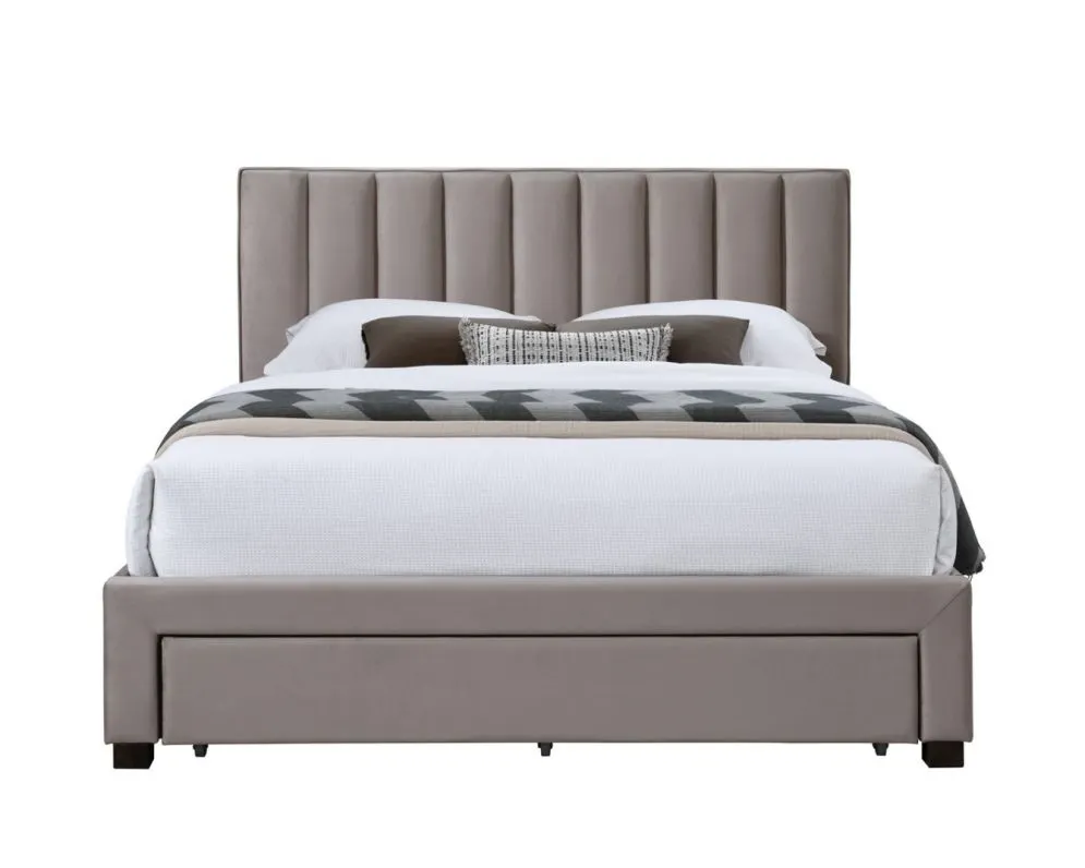 Łóżko tapicerowane GRACE 160x200 beżowe do sypialni I sklep meblowy MIRAT.