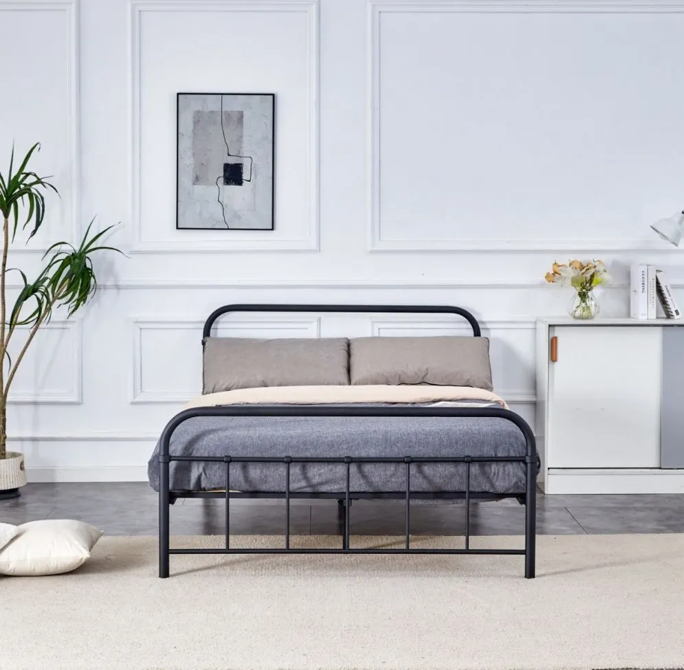 Łóżko metalowe LINDA 140x200 czarne loftowe I sklep meblowy MIRAT. styl LOFT