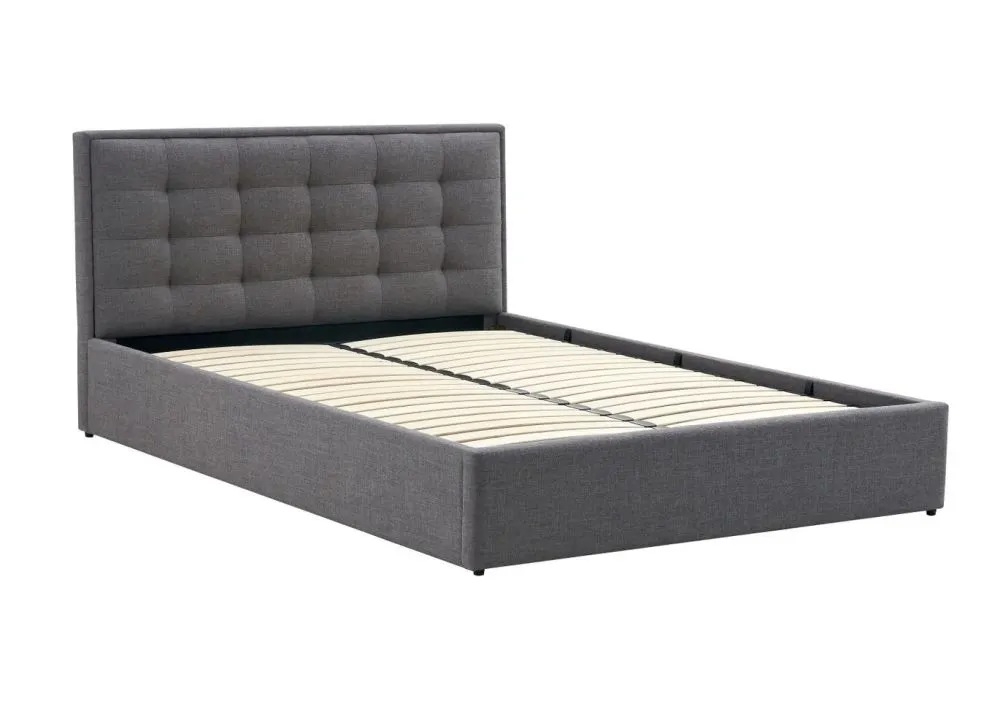 Łóżko PADVA 140x200 szare z pojemnikiem tapicerowane I sklep meblowy MIRAT.