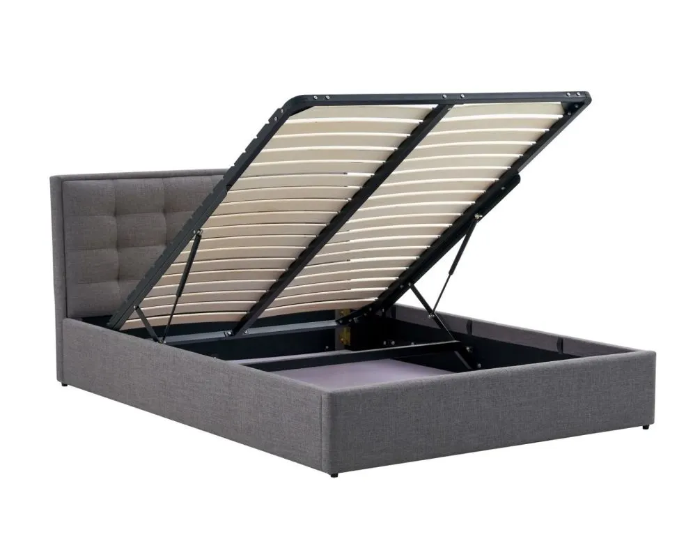 Łóżko PADVA 140x200 szare z pojemnikiem tapicerowane I sklep meblowy MIRAT.