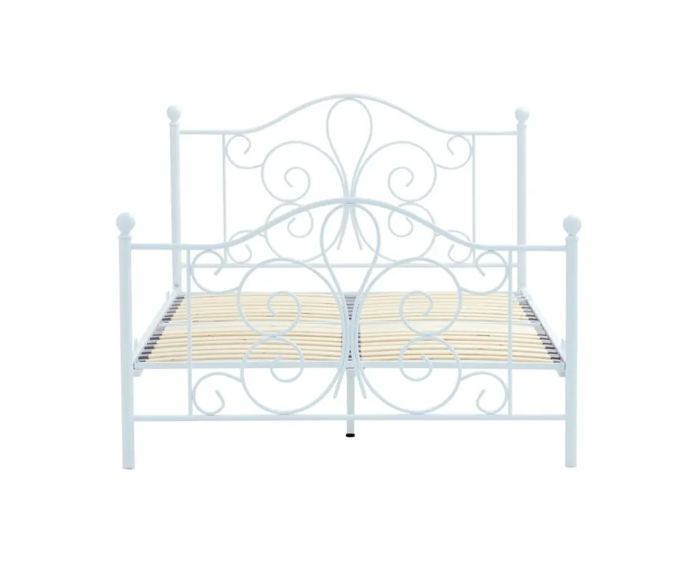 Łóżko metalowe PANAMA 140x200 białe dwuosobowe I sklep meblowy MIRAT.