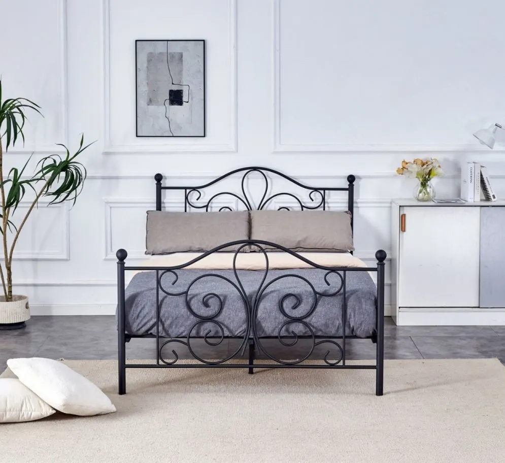 Łóżko metalowe PANAMA 140x200 czarne do sypialni I sklep meblowy MIRAT.