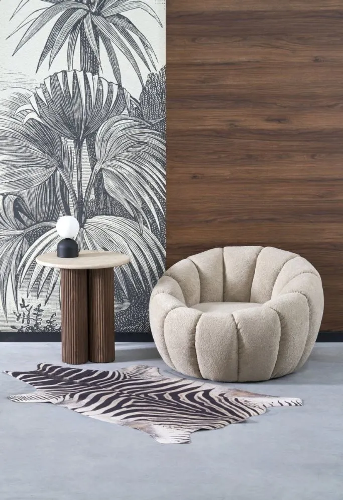 Fotel GASPAR 2 beżowy okrągły I sklep meblowy MIRAT.