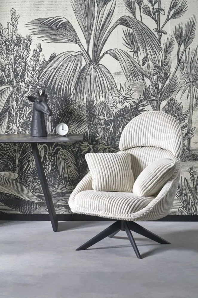 Fotel tapicerowany MERRY 2 kremowy obracany 360° I sklep meblowy MIRAT.