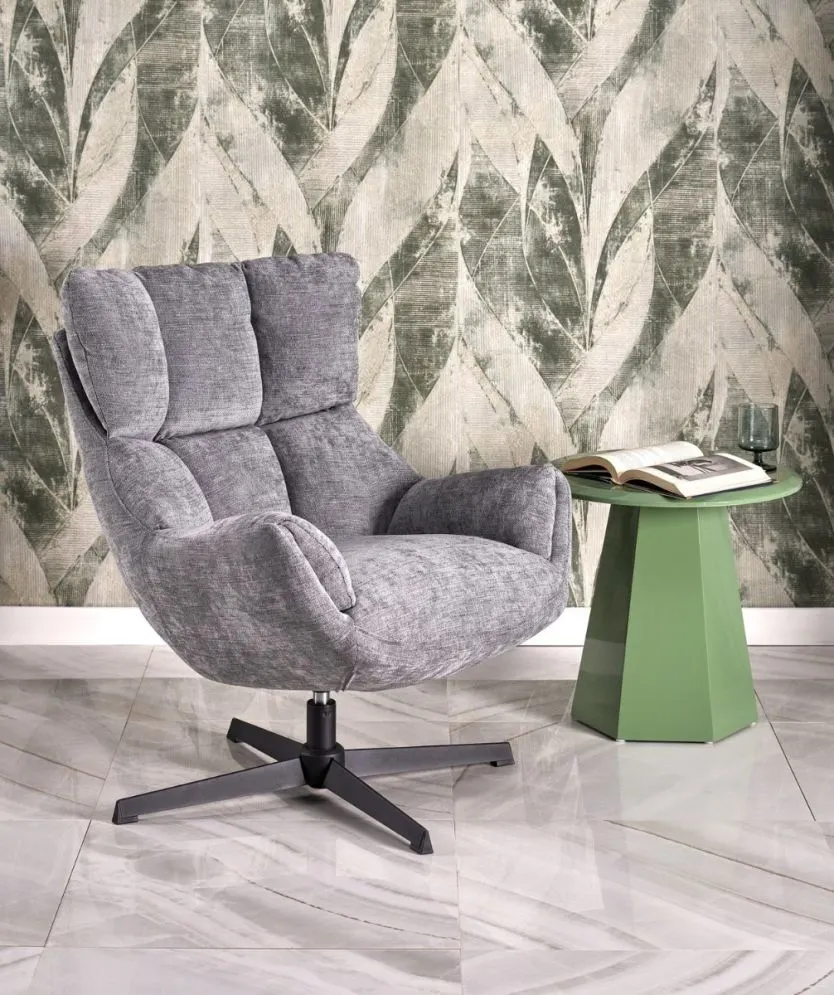 Fotel tapicerowany ORINOKO szary obracany do salonu I sklep meblowy MIRAT.