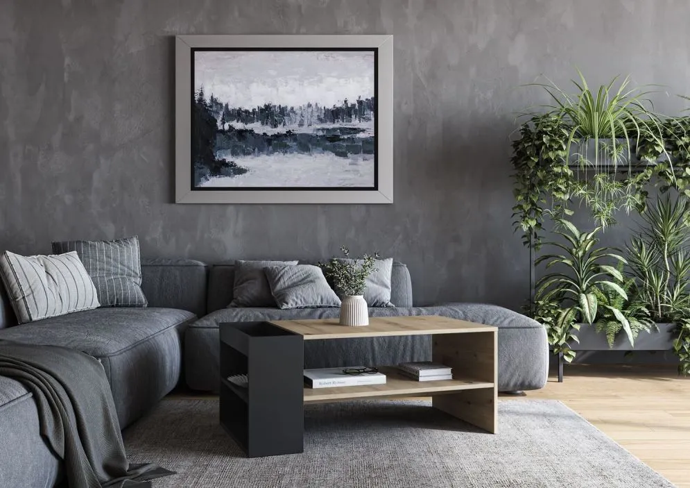 Ława MURCIA 100x55cm dąb artisan/czarna loftowa I sklep meblowy MIRAT.