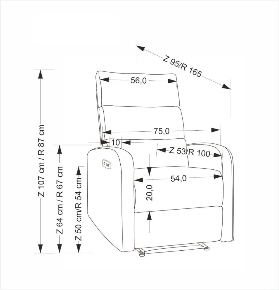 Komfortowy fotel rozkładany CARINIO jasny beżowy z masażem I sklep meblowy MIRAT.