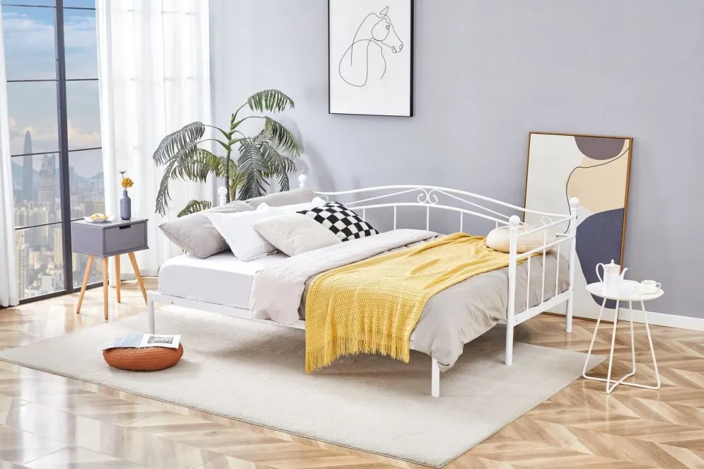 Łóżko metalowe ARIZA 180x200 białe wysuwane młodzieżowe  I sklep meblowy MIRAT.