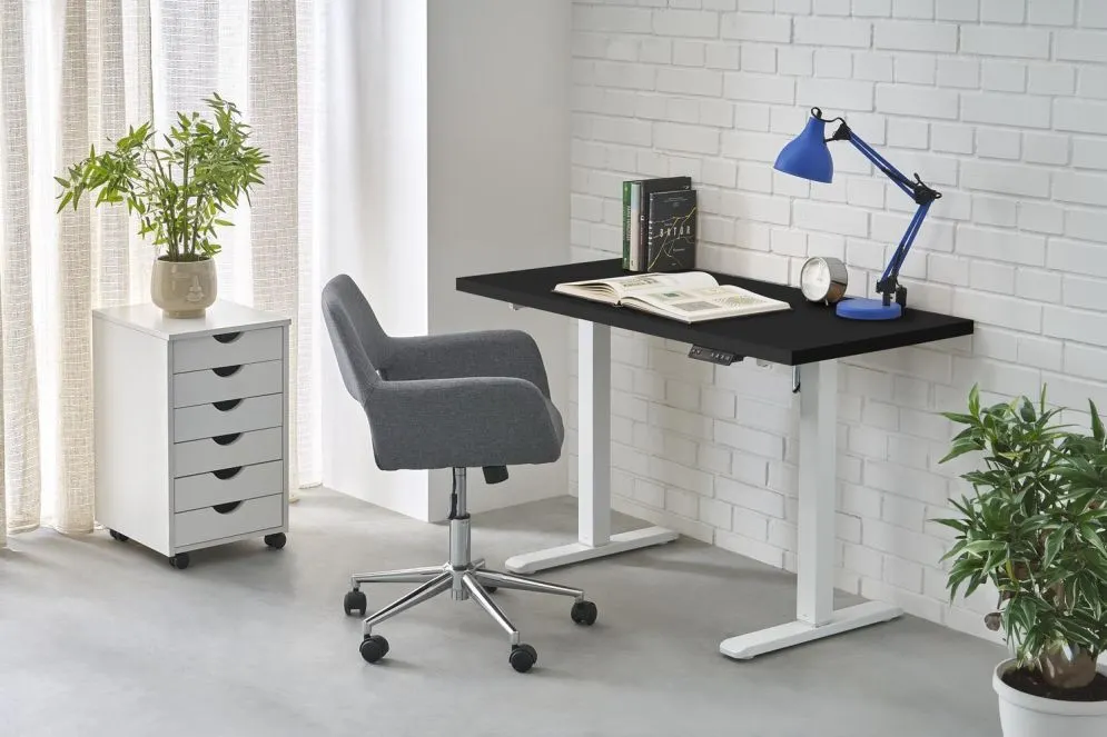 Młodzieżowe biurko B54 120x60cm czarne/białe z regulacją wysokości I sklep meblowy MIRAT.